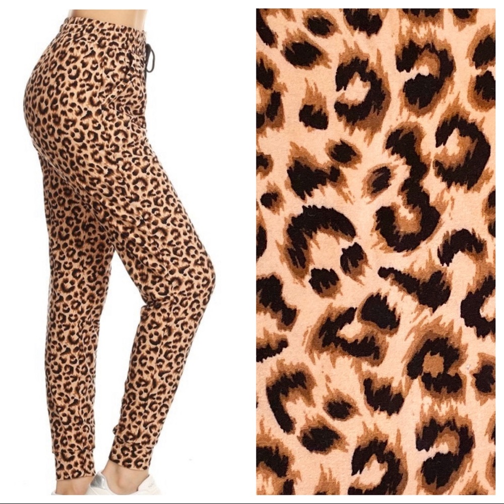 Leopard Print Jogger Pants